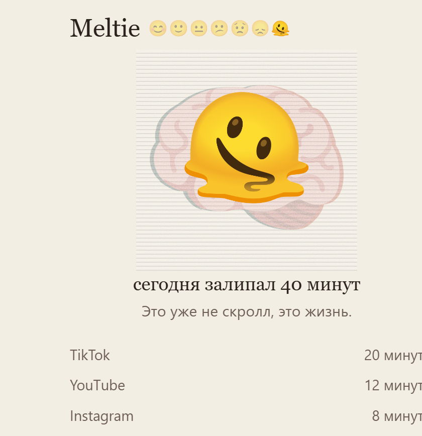 Meltie after a long scroll